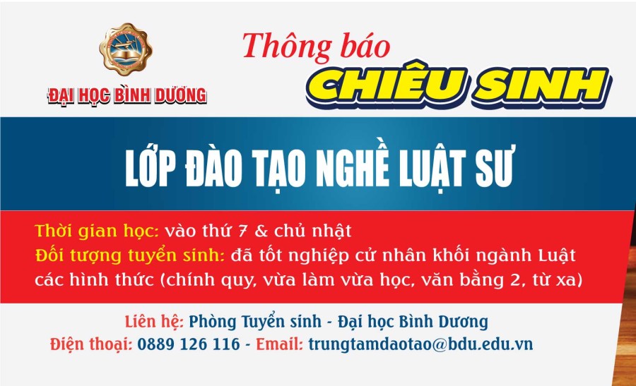THÔNG BÁO CHIÊU SINH LỚP ĐÀO TẠO NGHỀ LUẬT SƯ