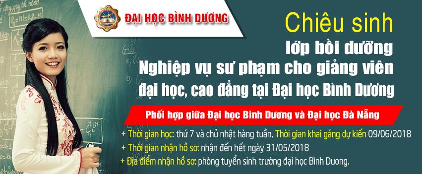 Thông báo mở lớp bồi dưỡng Nghiệp vụ sư phạm cho giảng viên đại học, cao đẳng tại trường Đại học Bình Dương