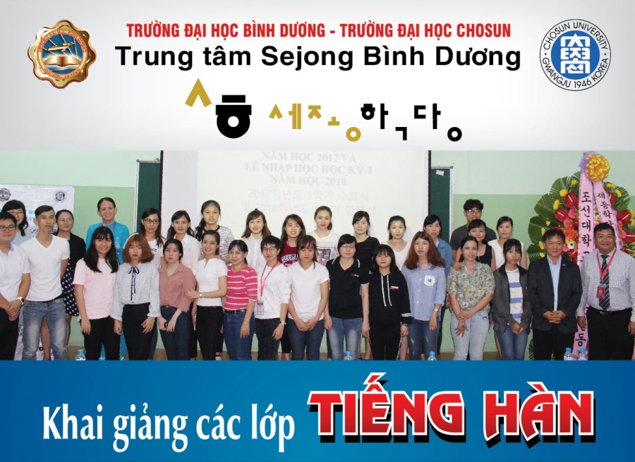 Trung Tâm Sejong Bình Dương thông báo chiêu sinh lớp Tiếng Hàn - HK III năm học 2018