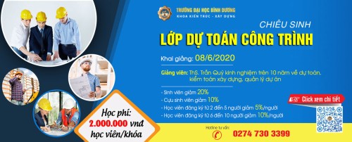 Chiêu sinh lớp DỰ TOÁN CÔNG TRÌNH