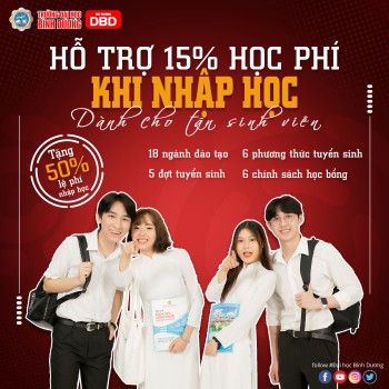 Hỗ trợ 15% học phí khi nhập học dành cho tân sinh viên